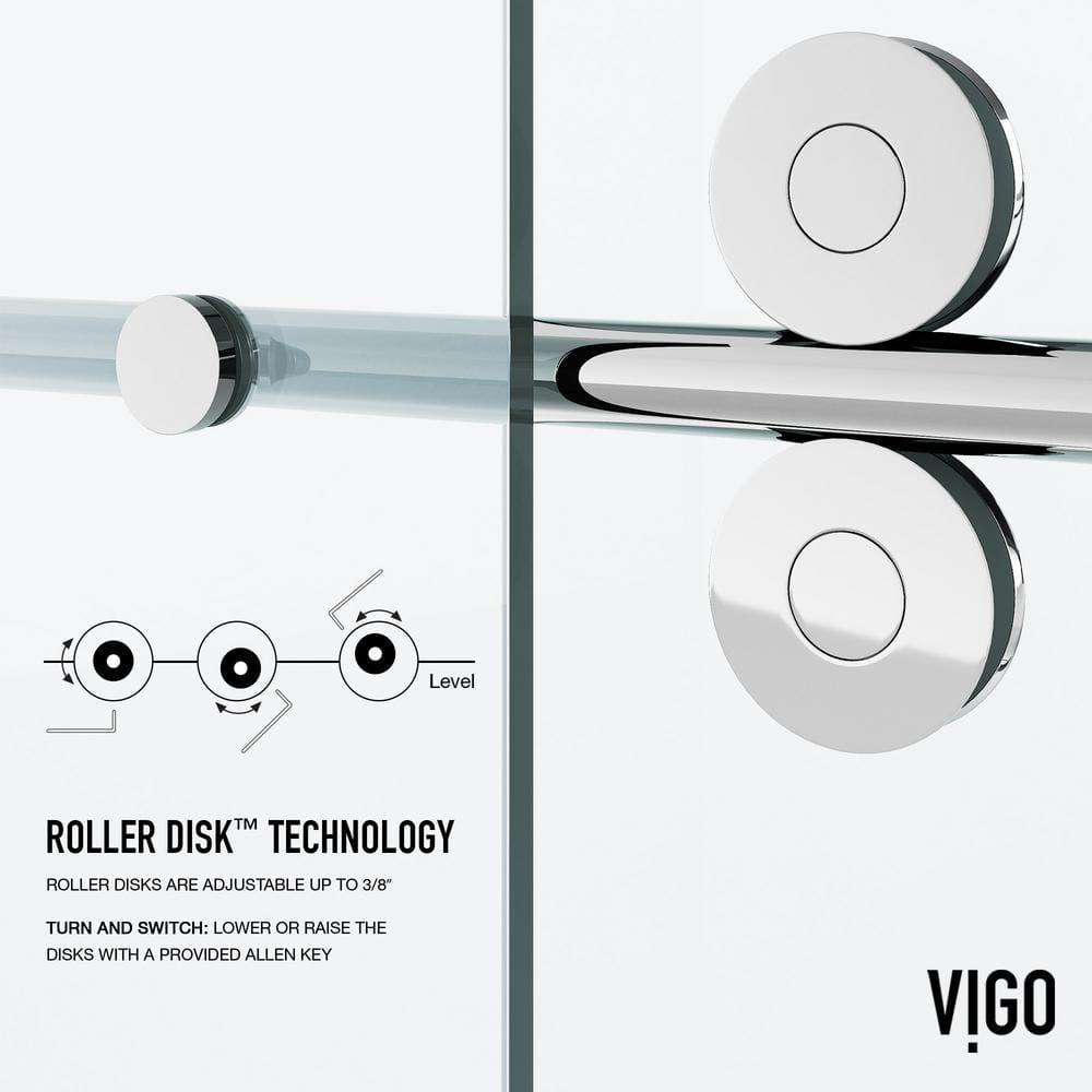 Elan 44-48" W x 74" H Sliding Frameless Shower Door with 3/8" Clear Glass