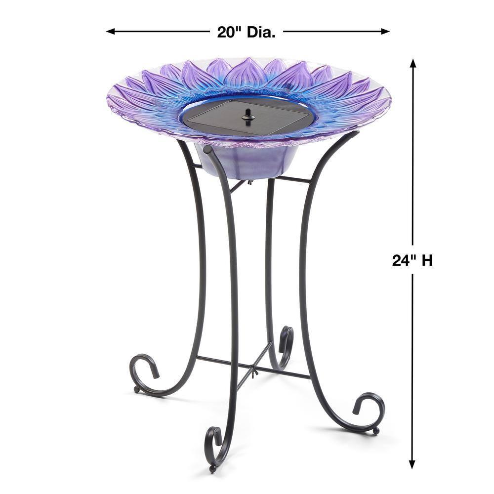 Smart Solar 25.2" Bell Flower Solar Bird Bath
