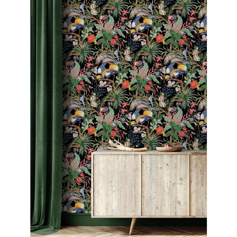 NextWall Ebony Tropical Canopy Peel and Stick Wallpaper
