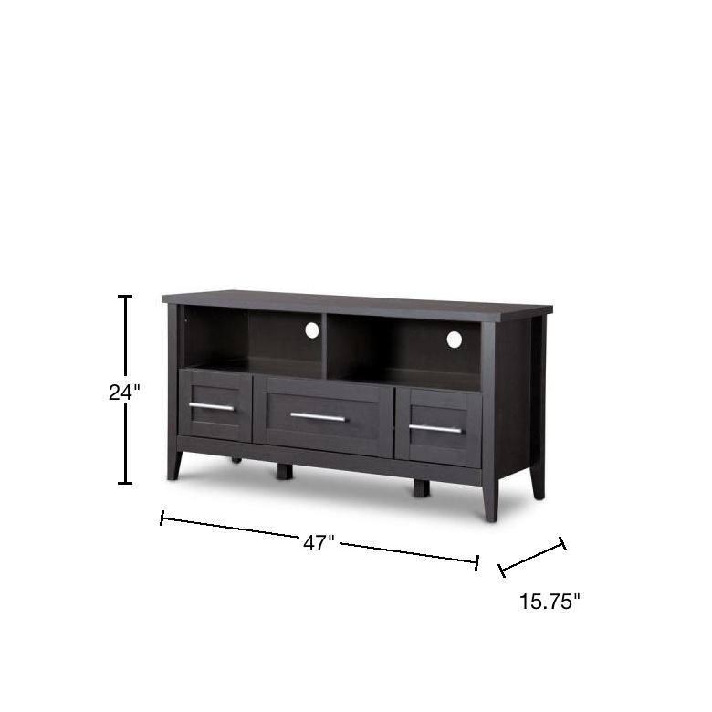 Baxton Studio Espresso TV StandThree Drawers
