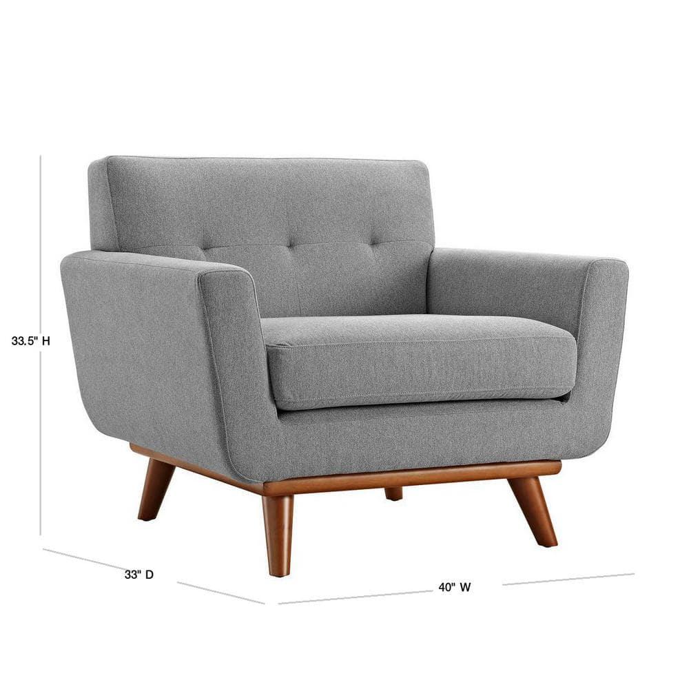 Modway Engage Upholstered Fabric Armchair in Expectation Gray