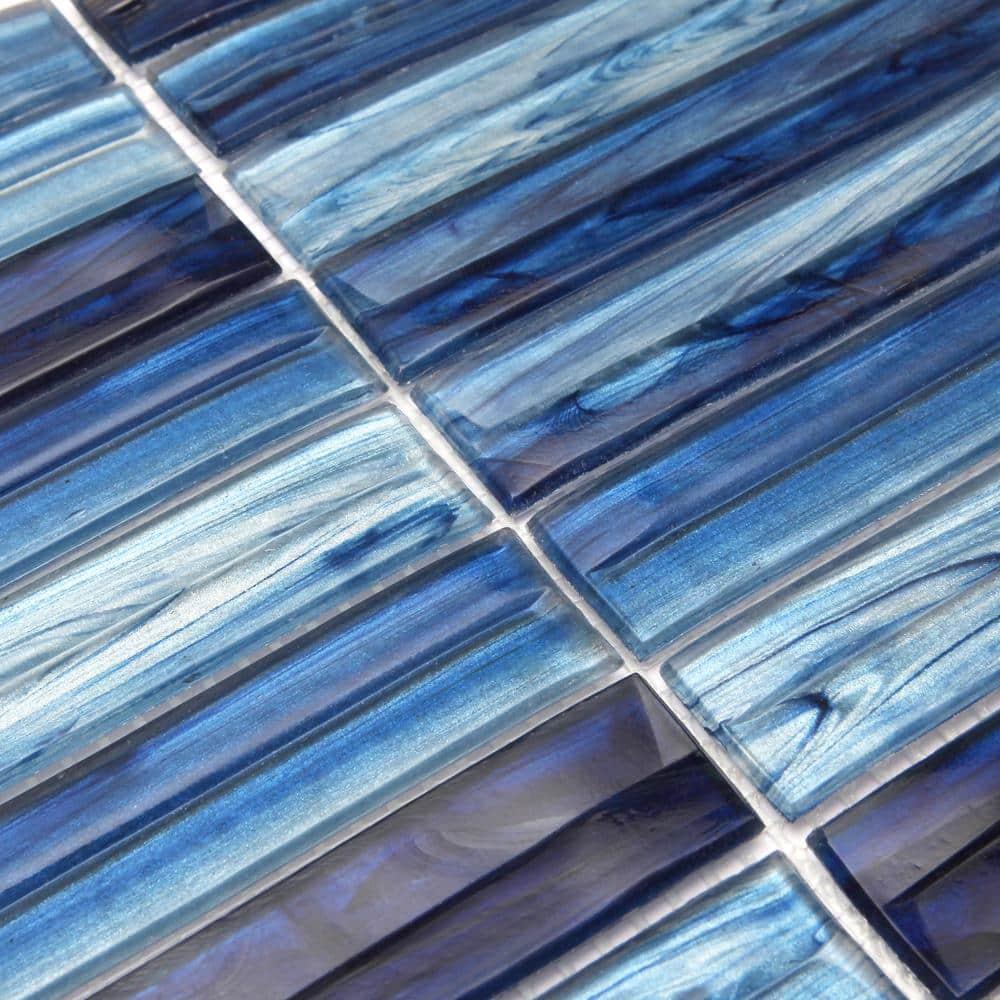 Tara Stacked 11.61" x 11.73" Molten Glass Mosaic Wall Tile (0.95 Sq. Ft. / Sheet)