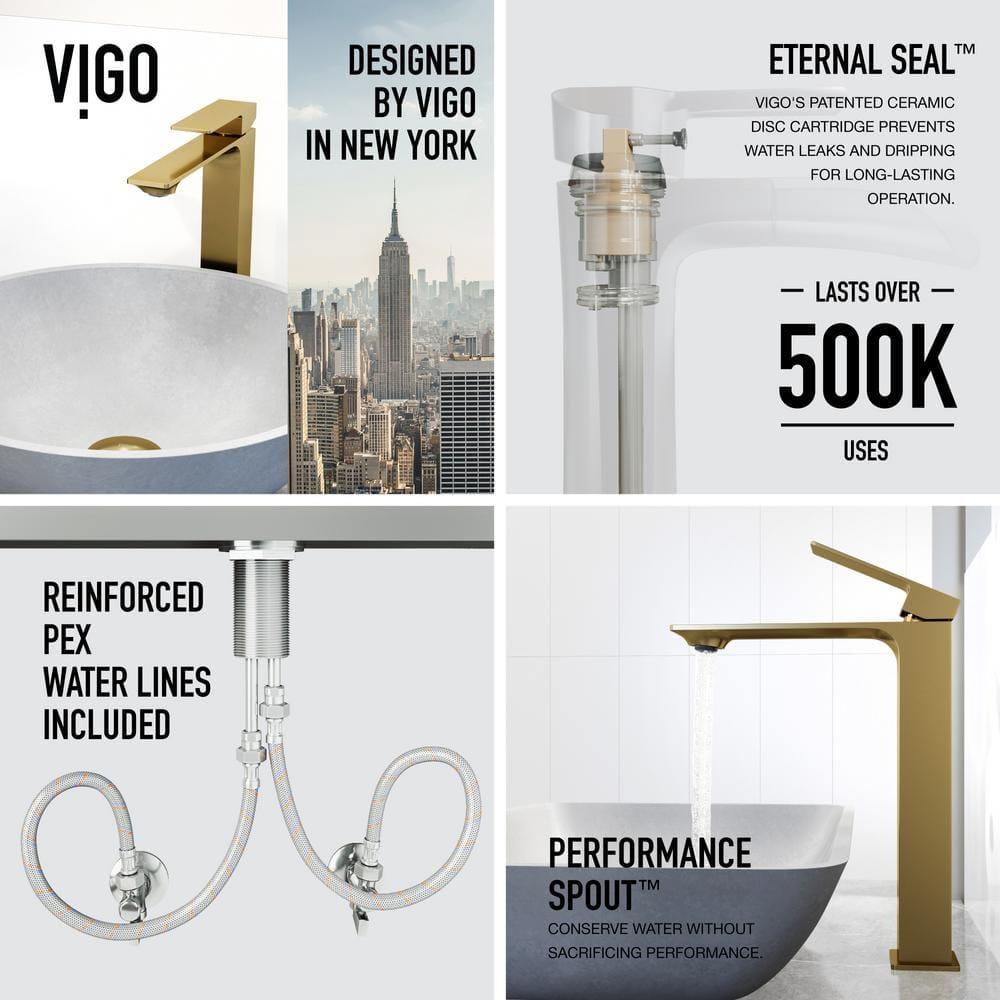 Dunn 11" H Single Handle Vessel Sink Bathroom Faucet