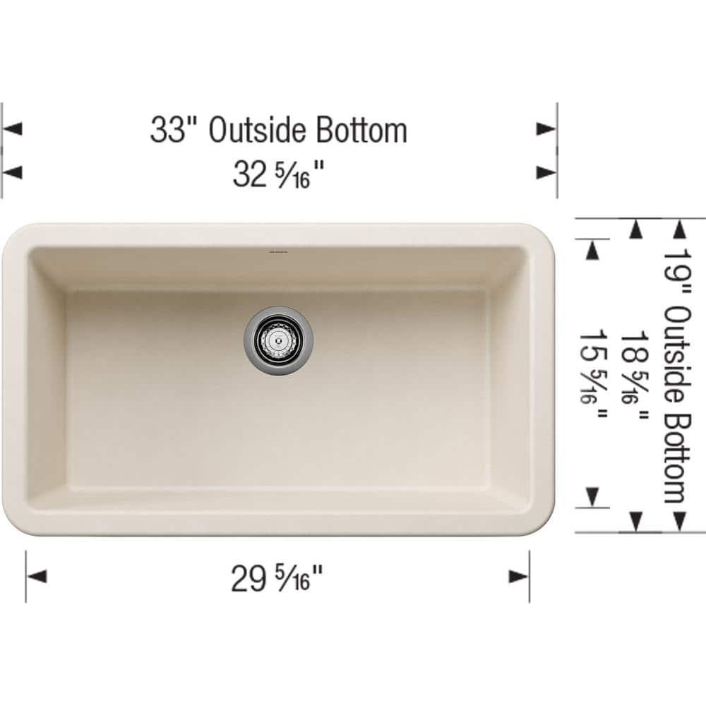 Ikon SILGRANIT 33" L x 19" W Farmhouse Sink
