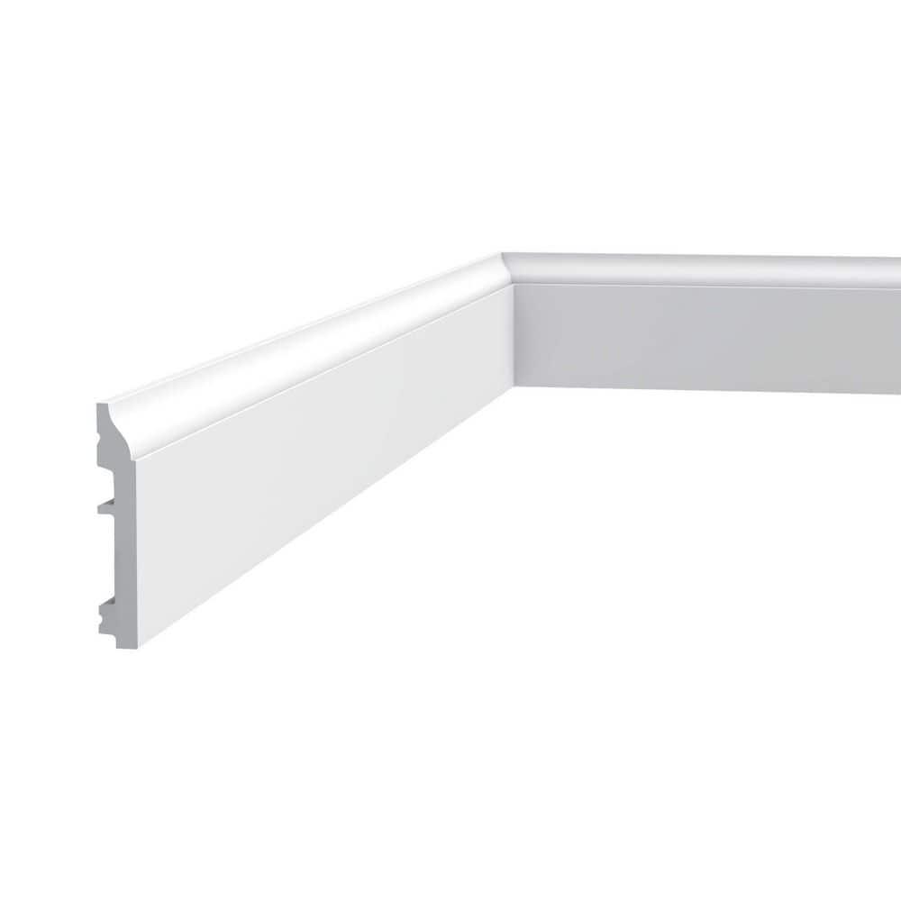 1/2 in D x 3-3/8 in W x 78-3/4 in L Primed White High Impact Polystyrene Baseboard Moulding (Set of 27)