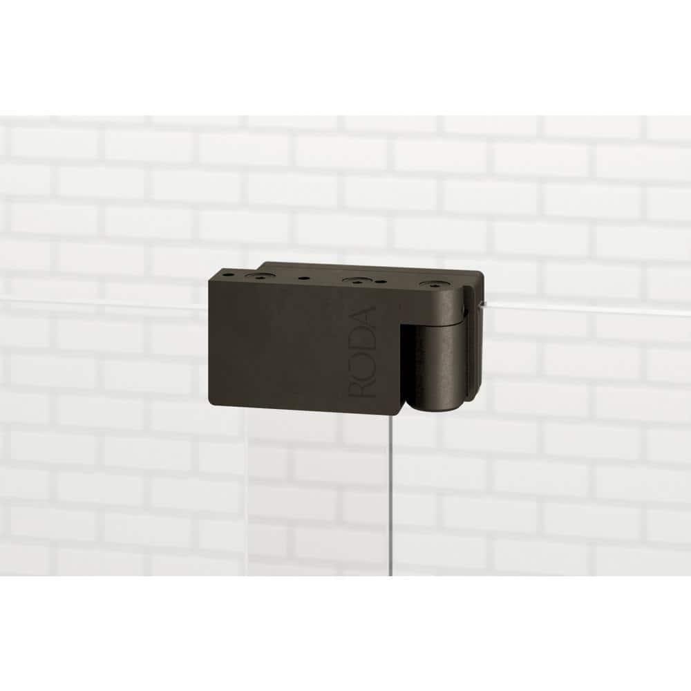 Cantour 36 in. x 76 in. Semi-Frameless Pivot Shower Door in Oil Rubbed Bronze with Handle