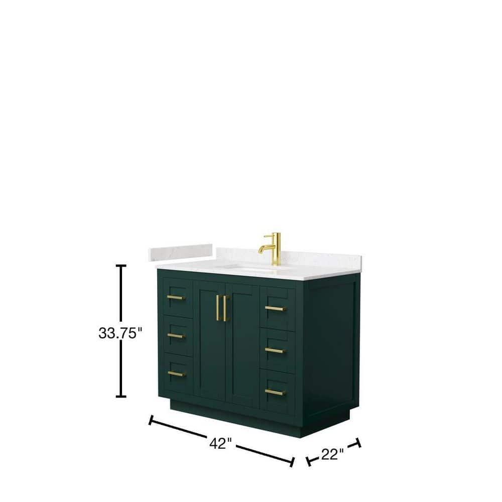 Wyndham Collection Miranda 42" Freestanding Single Bathroom Vanity with Cultured Marble Top