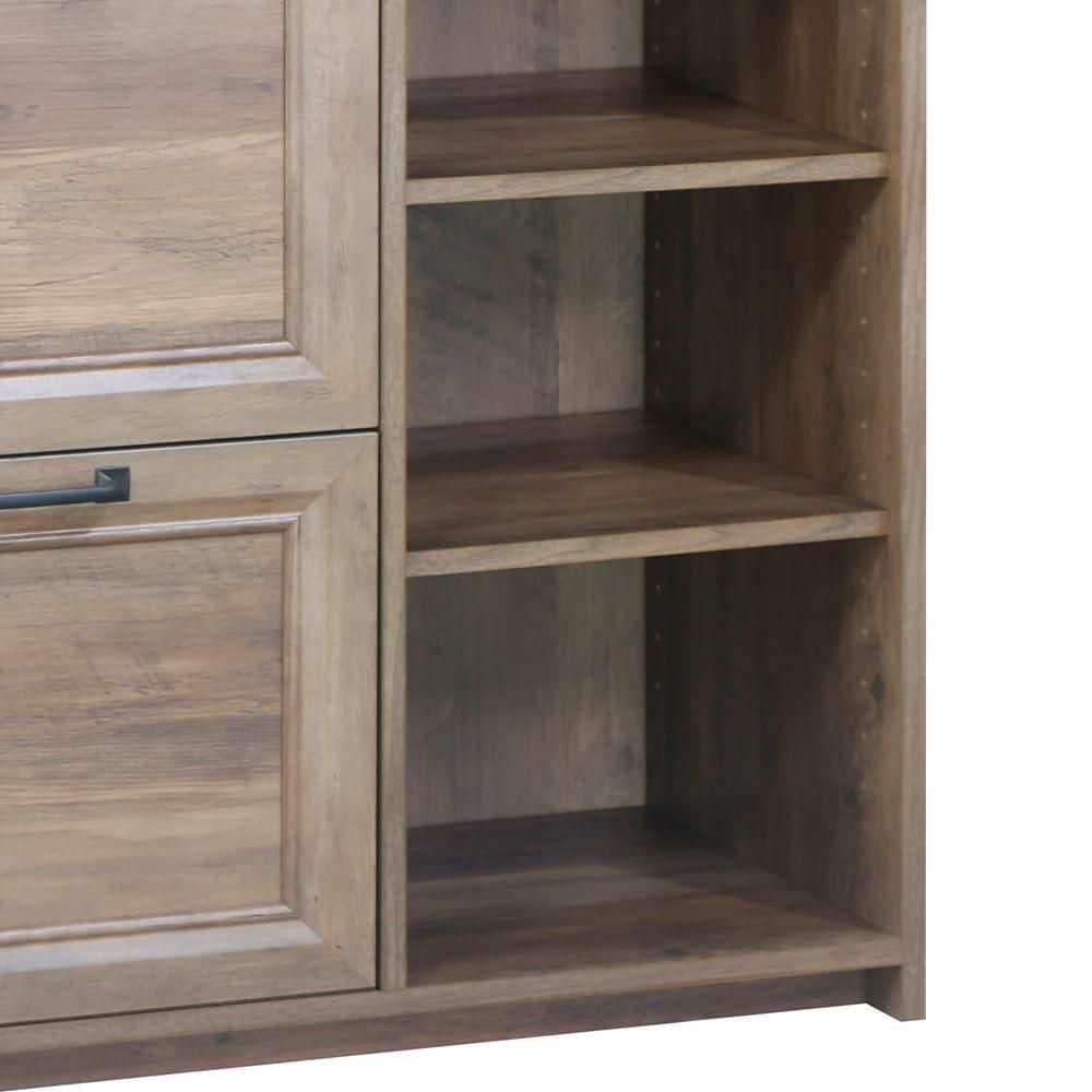 Saint Birch Alaska 2-Drawer File Cabinet with 3 Shelves, Rustic Oak