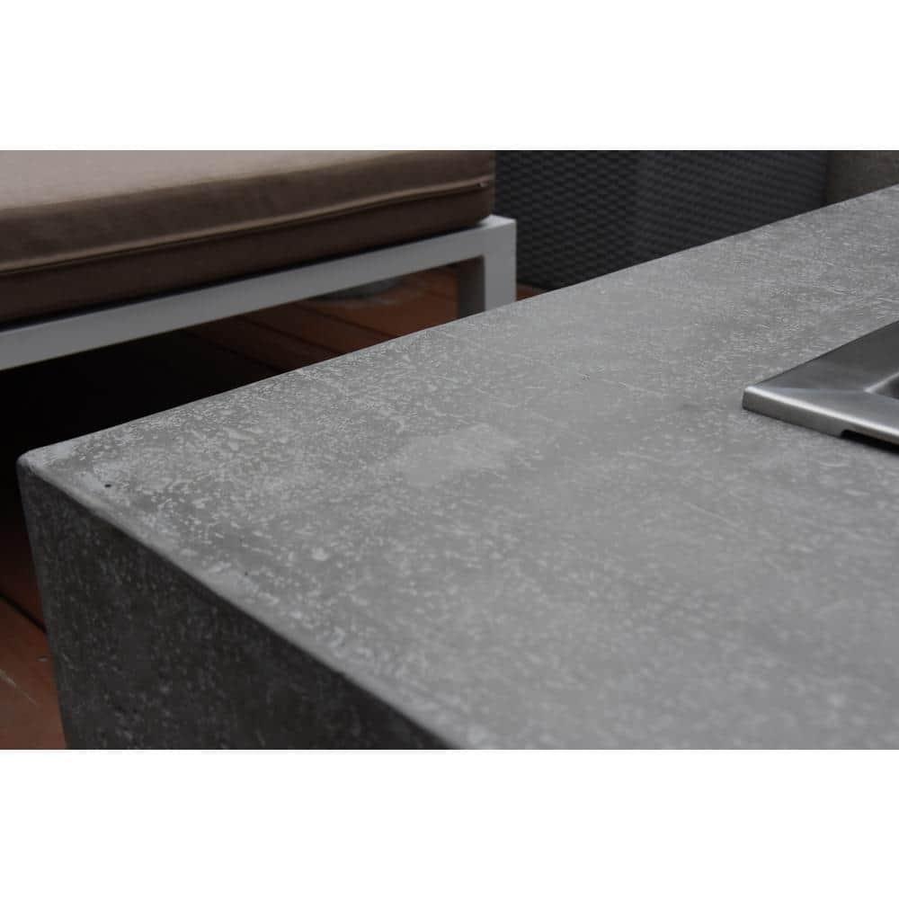 Elementi Hampton 56" Concrete Fire Table, Light Grey