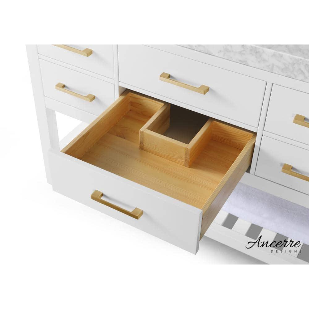Ancerre Designs Elizabeth 48" Bathroom Vanity Set with Gold Hardware in White