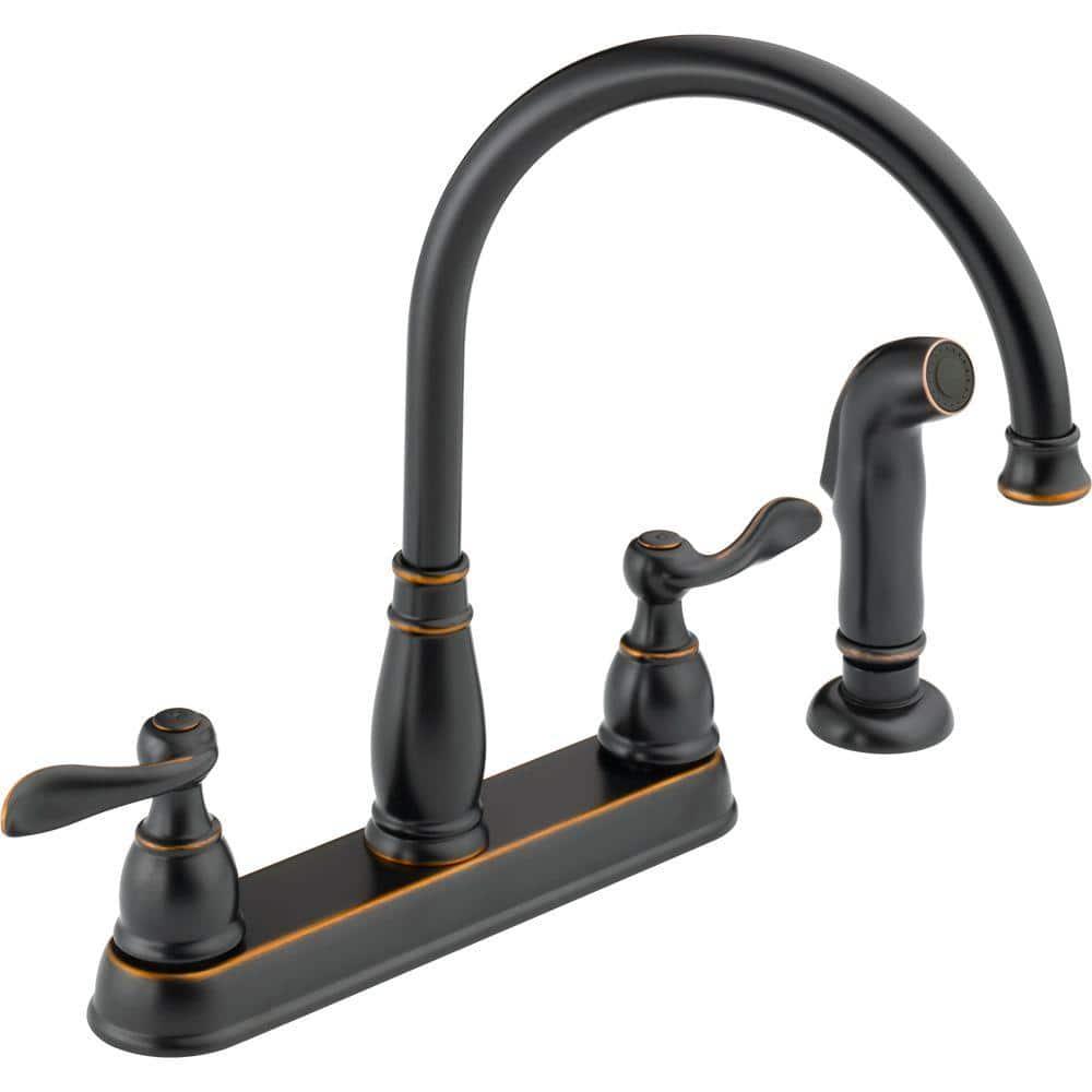 Windemere Two-Handle Kitchen Sink Faucet with Side Sprayer, 3-Hole Kitchen Faucet