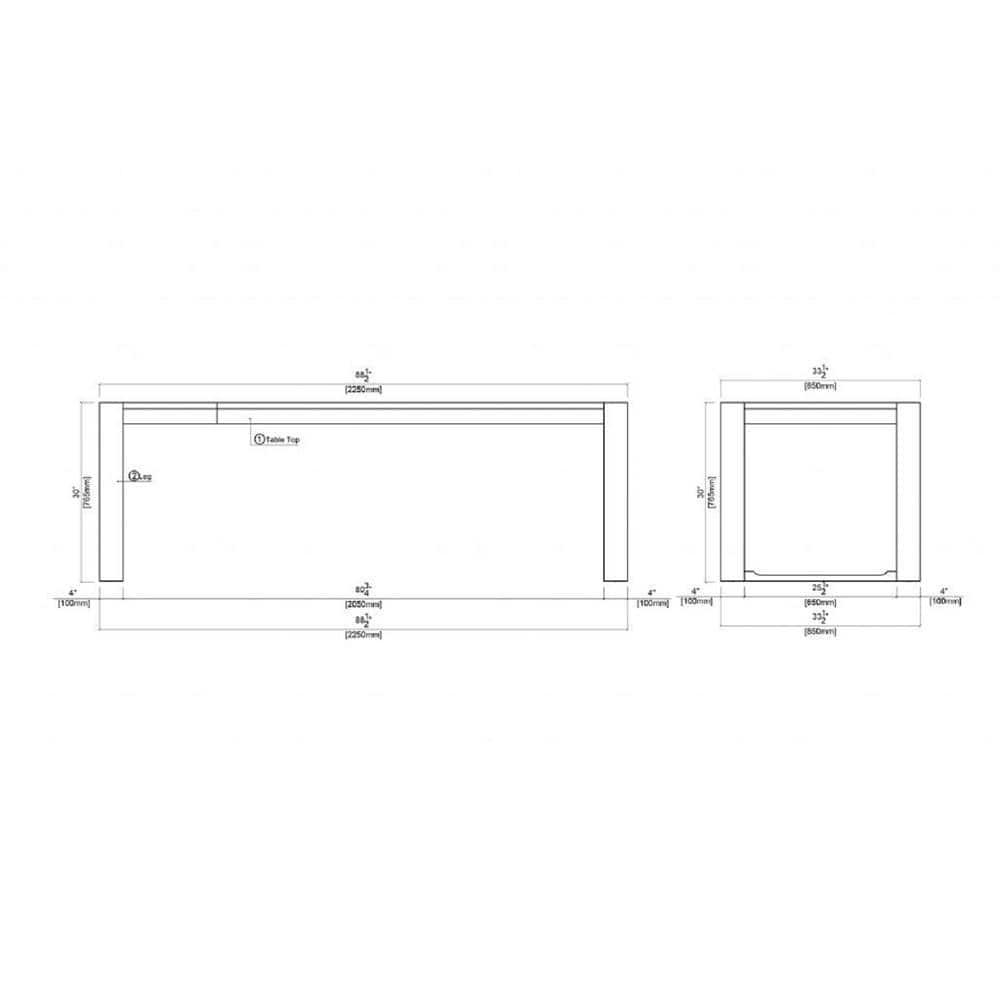 89" Rasmus Extendable Dining Table Chestnut - Boraam: Solid Acacia, Seats 8, Farmhouse Style