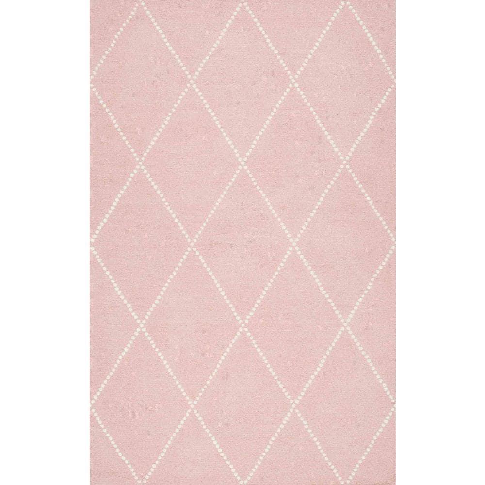 4'x6' Wool Hand Tufted Elvia Area Rug Baby Pink - nuLOOM