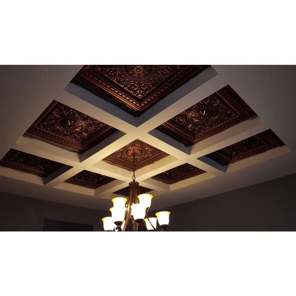 FromPlainToBeautifulInHours Da Vinci 24'' L x 24'' W PVC Drop-In Ceiling Tile In Antique Copper (Set of 50)