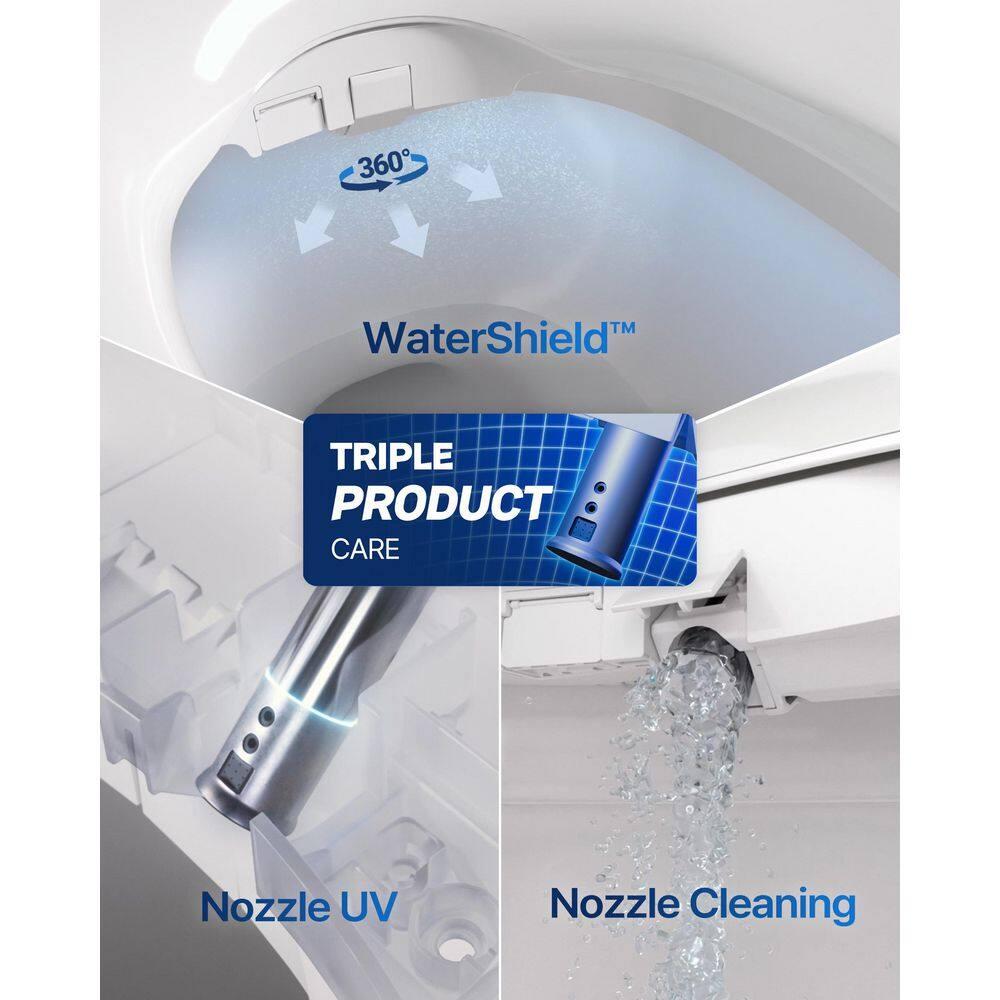 Bidetmega 500S Electric Instant Heating Bidet Seat for Round Toilets in White