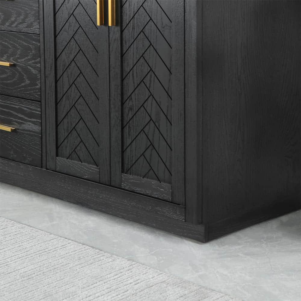Gazsi 72" Double Bathroom Vanity Set in Brown Oak without Mirror