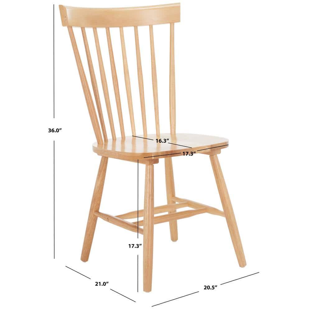SAFAVIEH Parker Country Wood Solid Dining Parsons Chair, Natural (Set of 2)