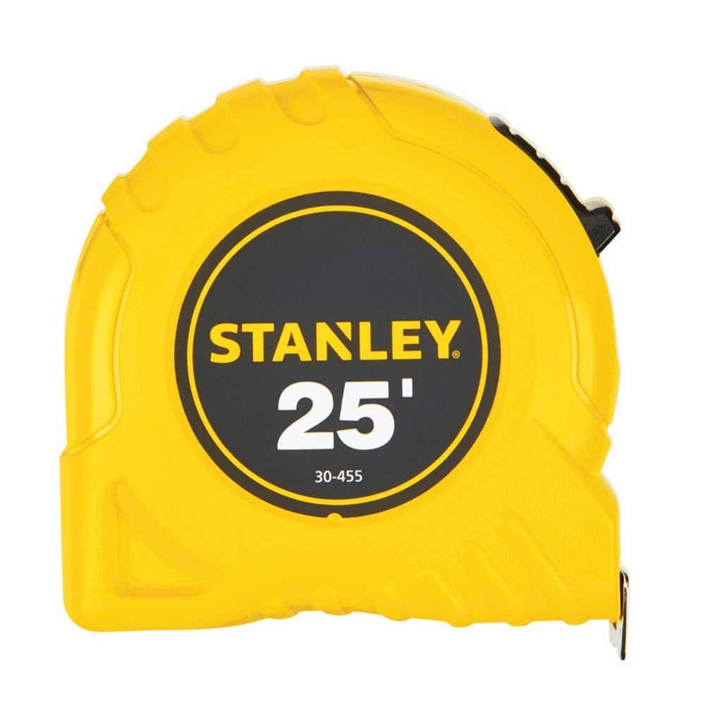 Stanley Bostitch Power Return Tape Measure, Plastic Case, 1" x 25ft, Yellow
