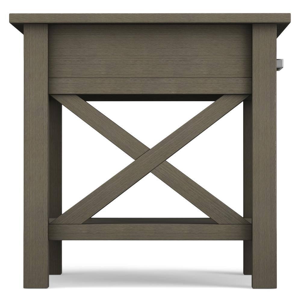 Simpli Home Kitchener Square End Table in Farmhouse Gray