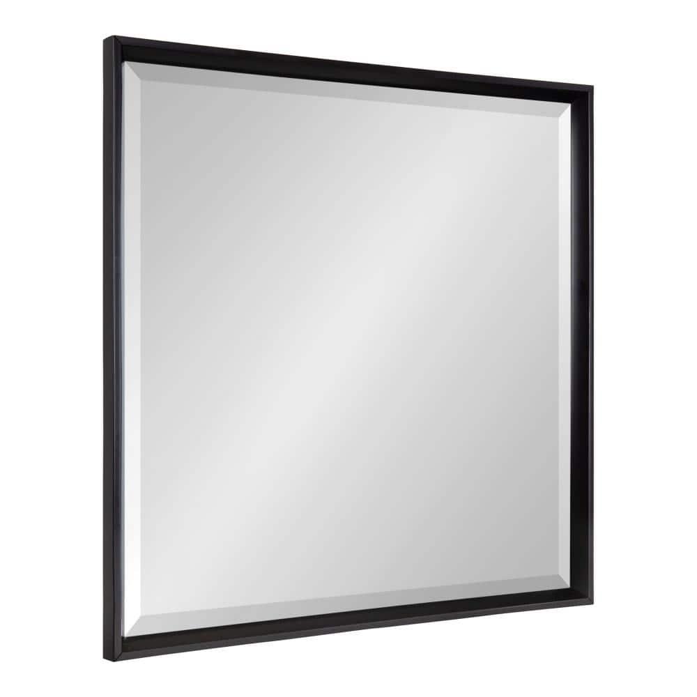 29.5" x 29.5" Calder Square Wall Mirror Black - Kate & Laurel All Things Decor: Modern Style, No Assembly, Wall Mounted