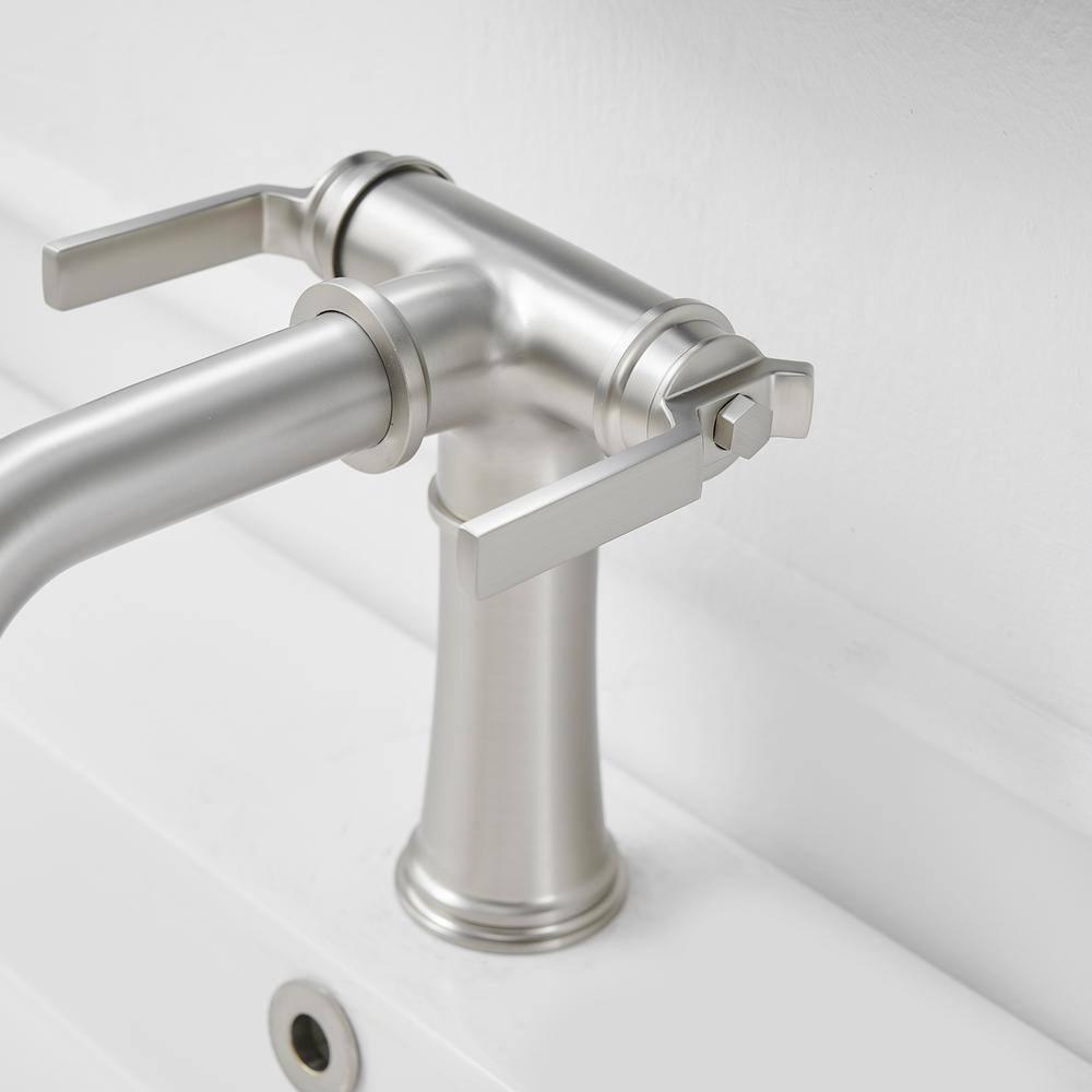 BWE Double Handle Industrial Style Bathroom Faucet Lavatory Mixer Tap Commercial Vanity
