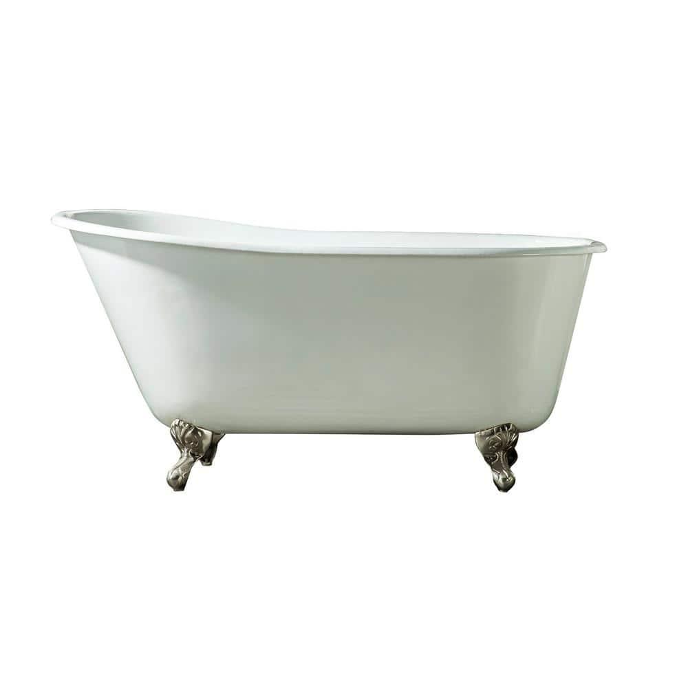 Barclay Gareth 53.25'' x 28.25'' Freestanding Soaking Cast Iron Bathtub CTSN53-WH-BN