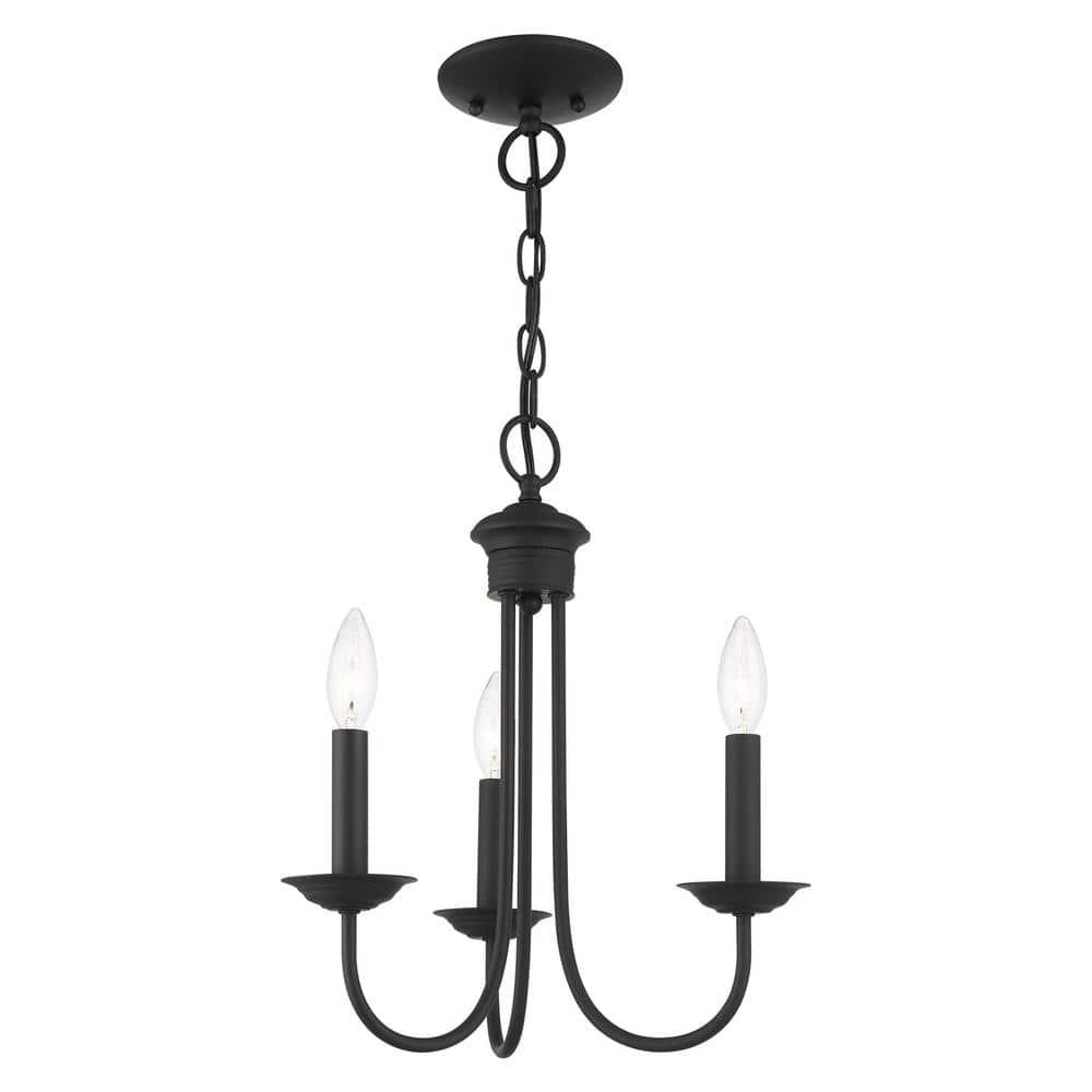 Livex Lighting Estate 3 - Light Chandelier in  Black