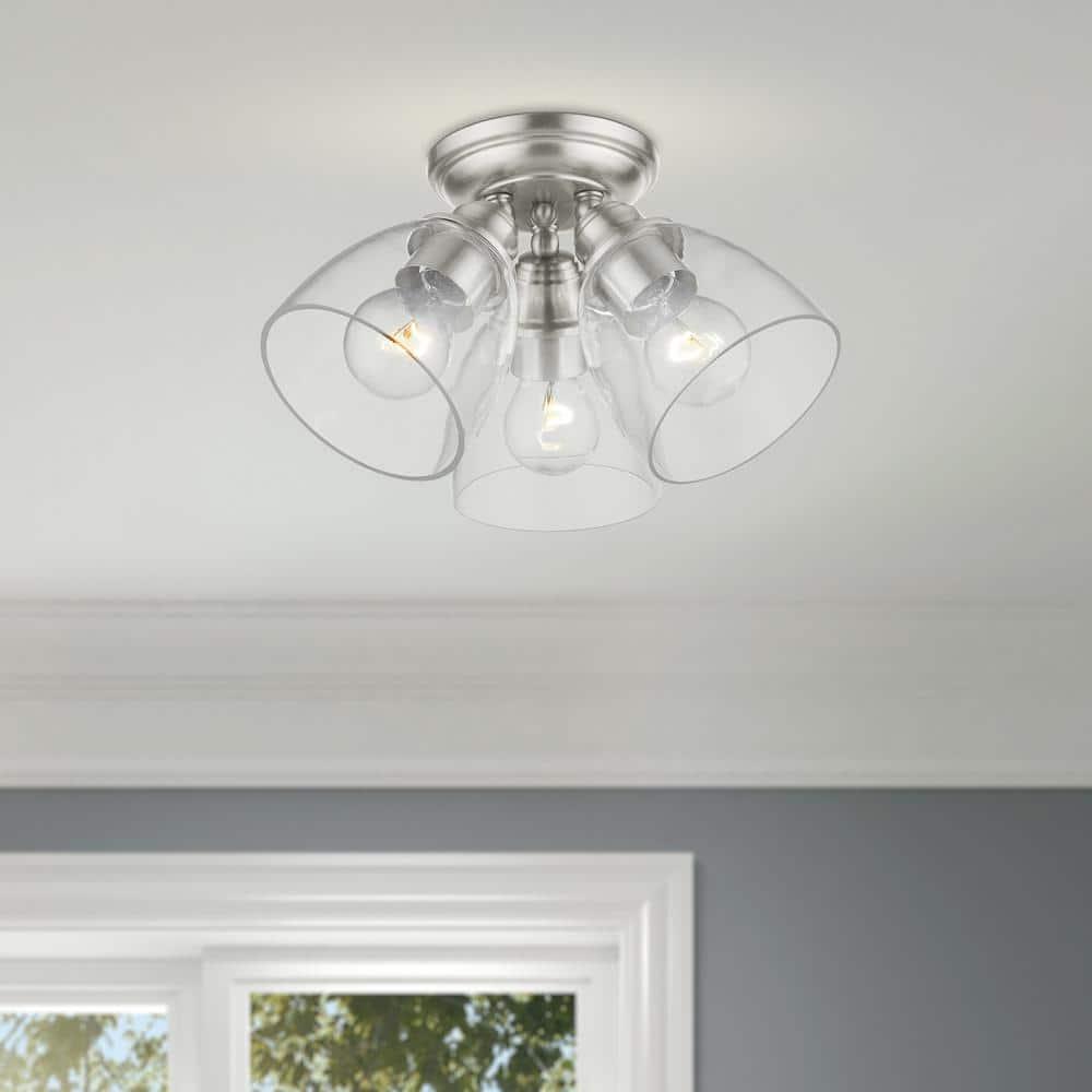 Livex Lighting Montgomery 3 - Light Flush Mount in  Brushed Nickel