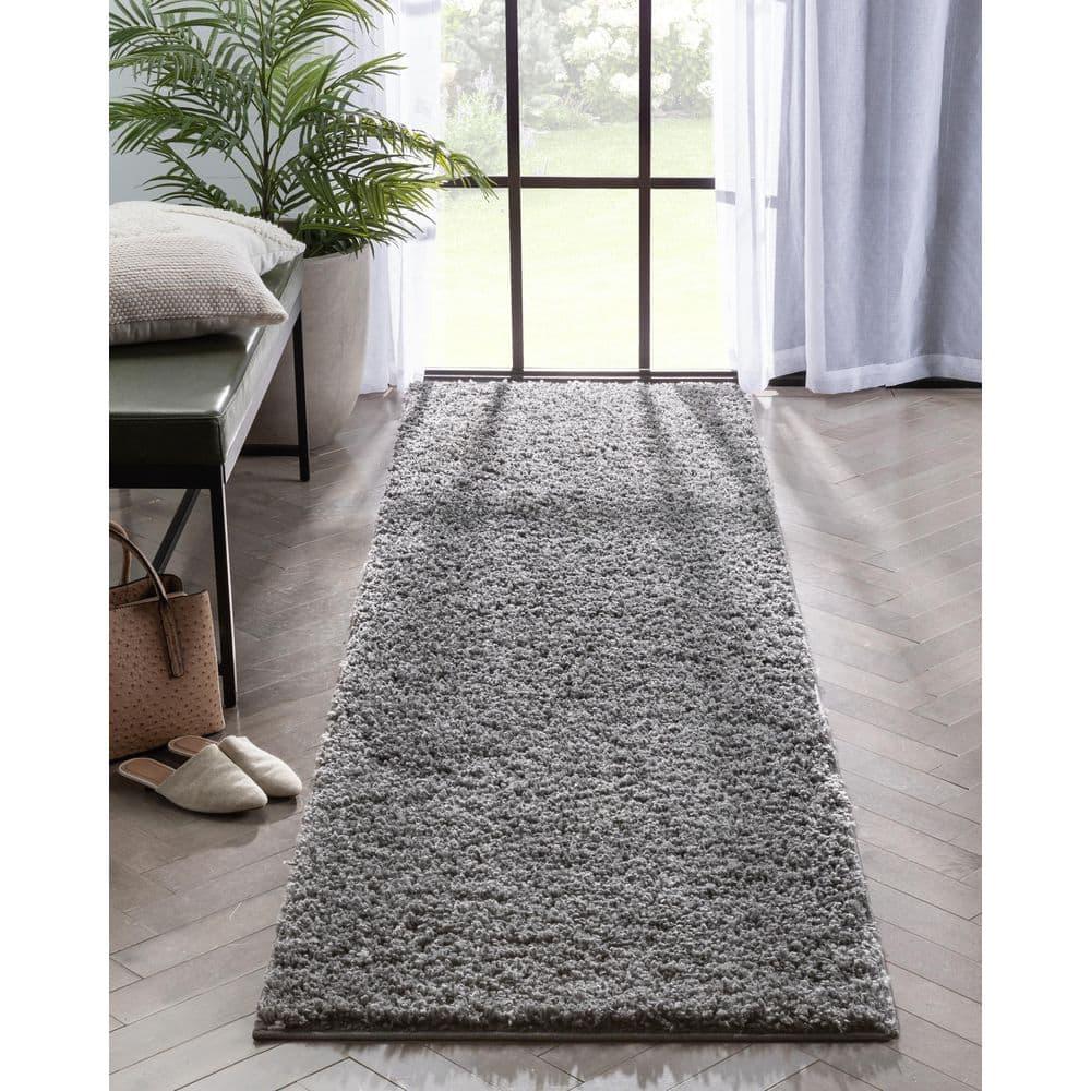 Well Woven Elle Basics Emerson Shag Textured 5'3" x 7'3" Dark Grey Area Rug