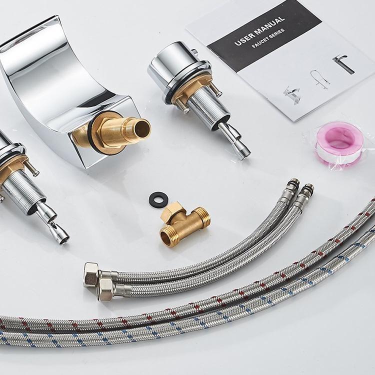 BWE 8 in. Widespread 2-Handle Bathroom Faucet With Led Light in Polished Chrome