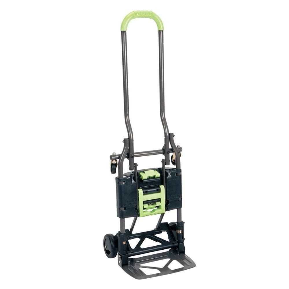 Cosco Shifter Multi-Position Folding Hand Truck and Cart Green: Metal Convertible Dolly, 300 lb Capacity, No Assembly Required