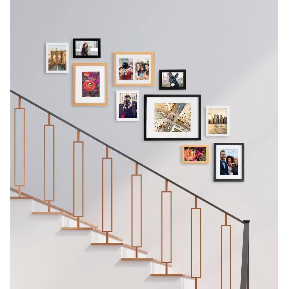 Kate and Laurel Gallery Modern Glam Frame Set, Set of 10, Black, White, and Gold