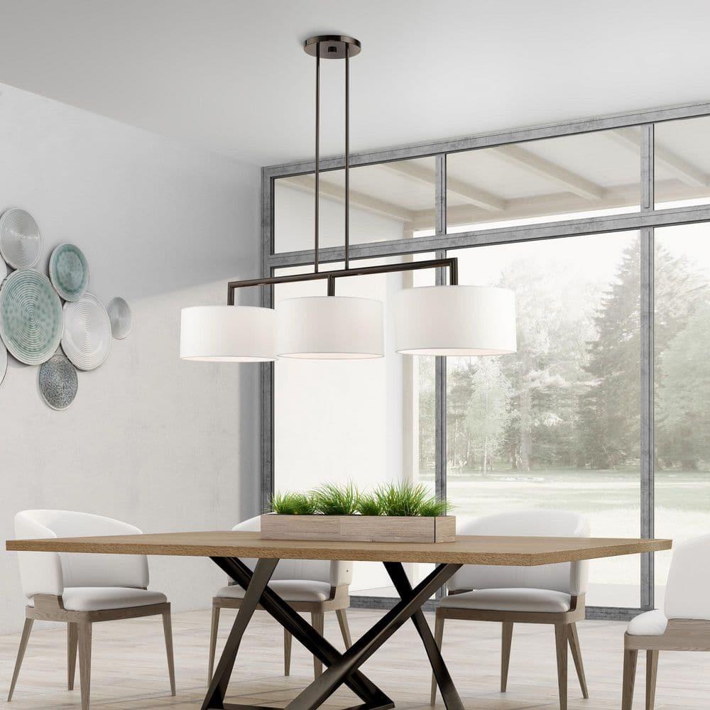 Livex Lighting Meridian 3 - Light Chandelier in  Black Chrome