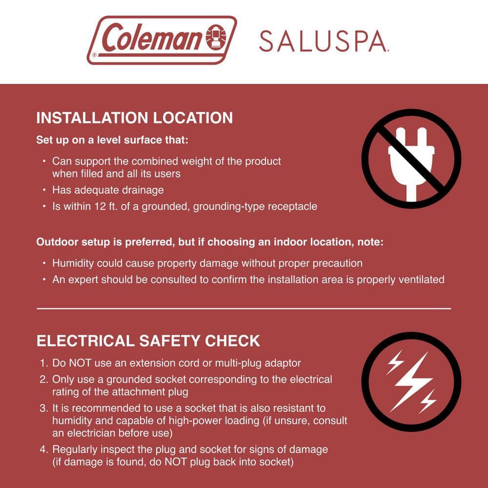 Coleman Gray and White Inflatable Square Hot Tub with Cover