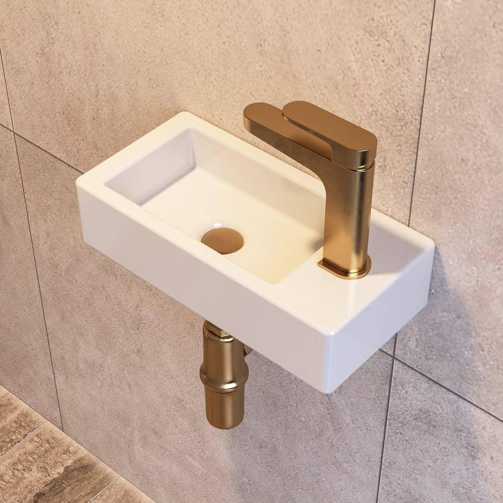 DeerValley DV-1V081R White Ceramic Rectangular 7'' Wall Mount Bathroom Sink