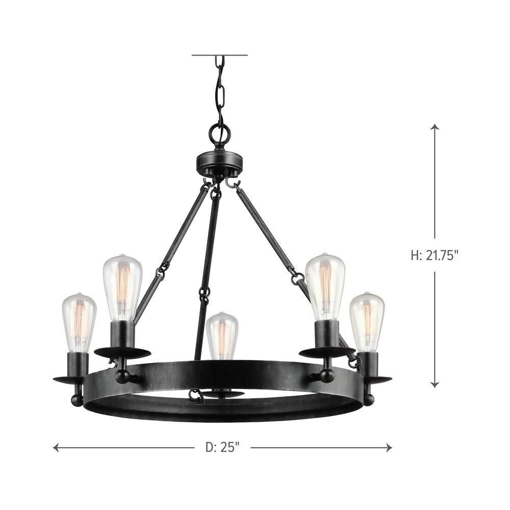 Rosswood Metal Chandelier (25"-31")