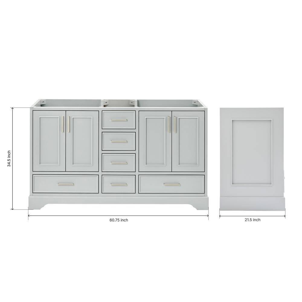 Ariel M060d-Bc Stafford 61" Double Free Standing Vanity Cabinet Only - Grey