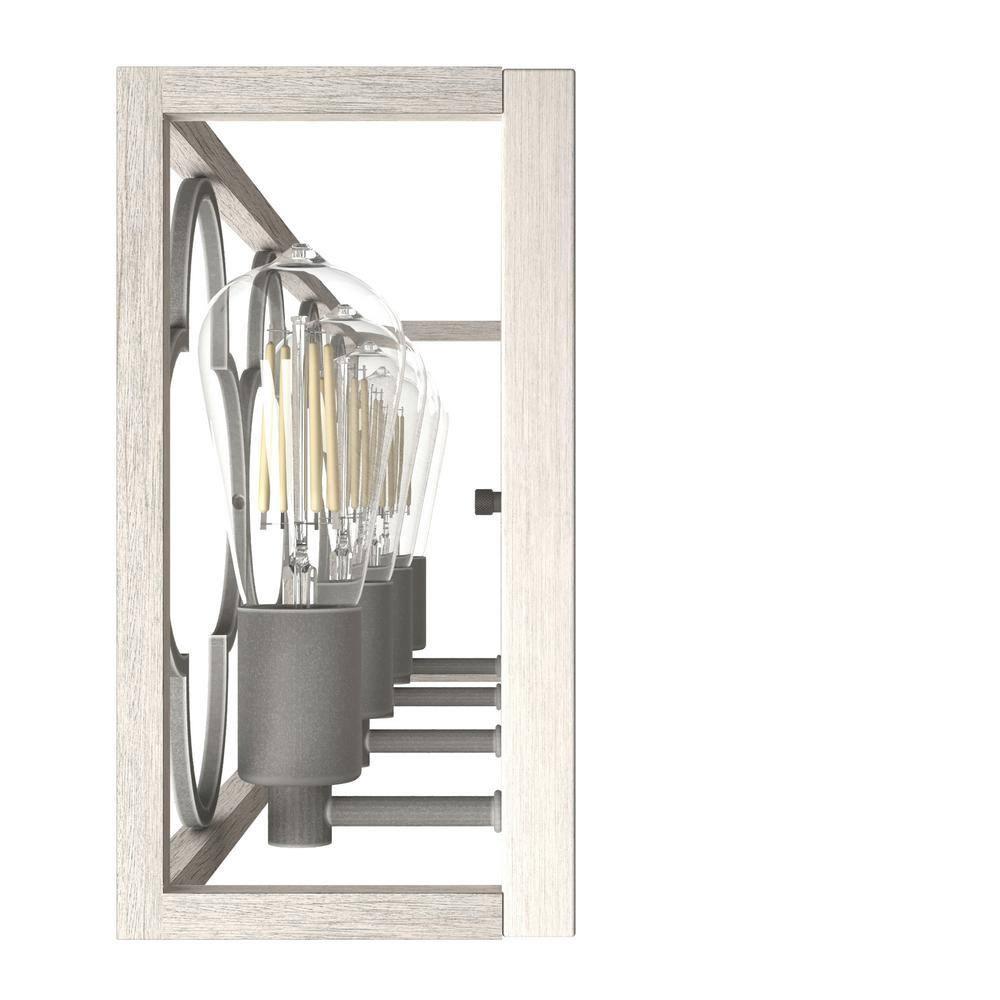 Hunter Fan Gablecrest 4 Light  Flush Mount Bathroom Vanity Wall Light Fixture