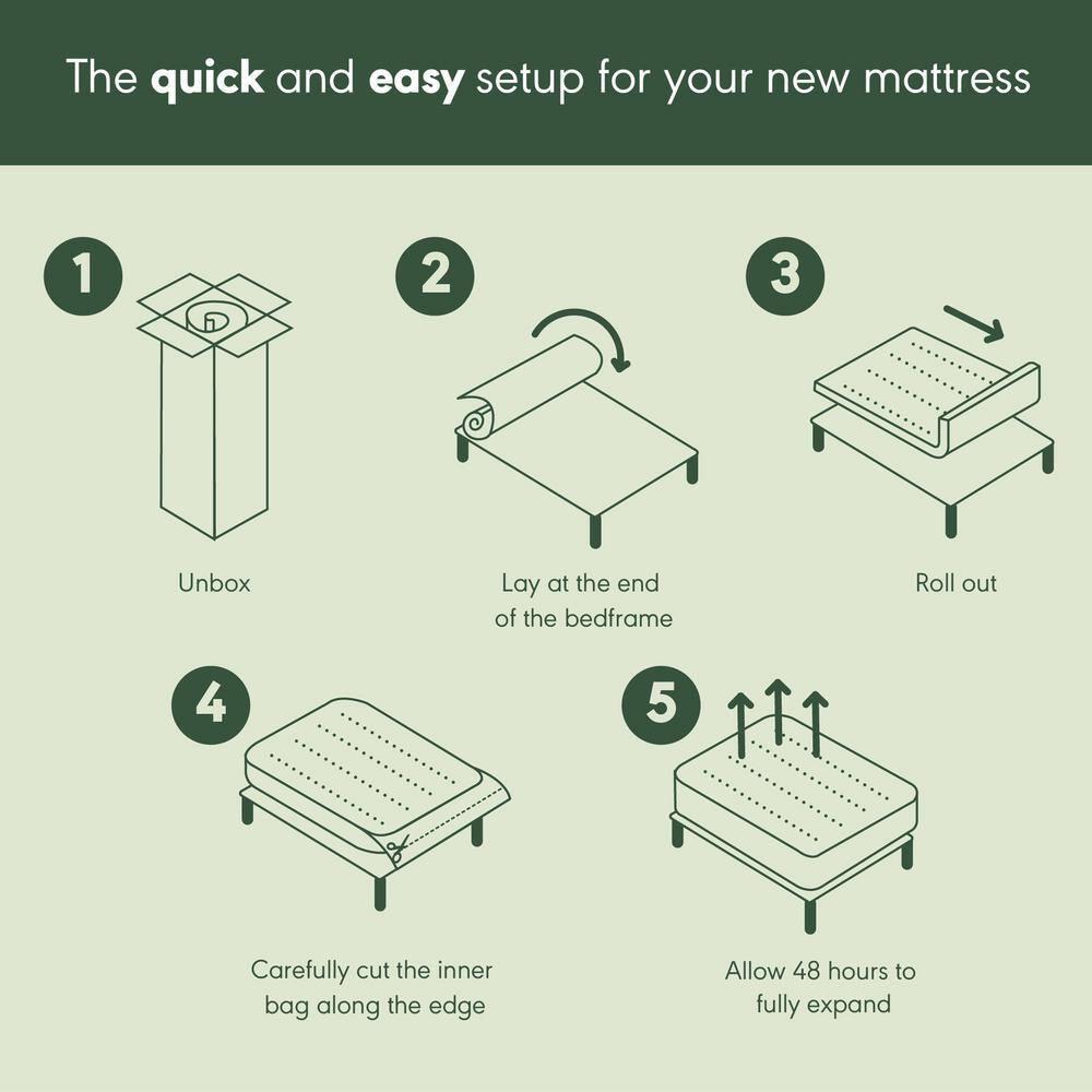 Furinno Tidur Cooling Gel Memory Foam Mattress, 8 Inch, King