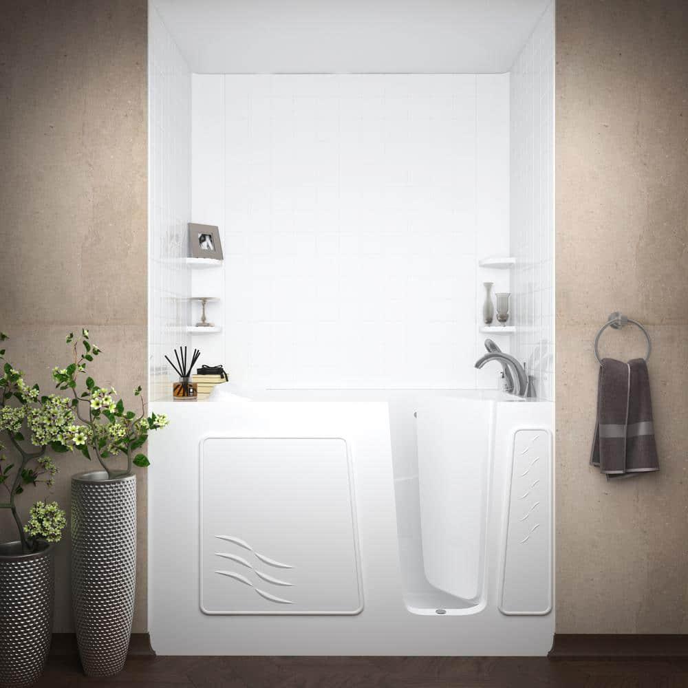 Tucson 60'' x 30'' Walk-in Soaking Fiberglass Bathtub with Faucet