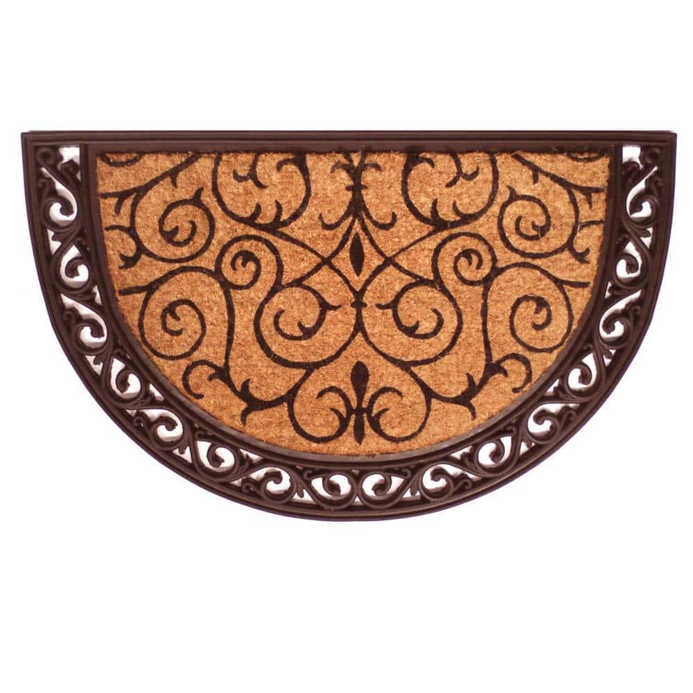 Home & More   Coir & Rubber Ornate Scroll Doormat