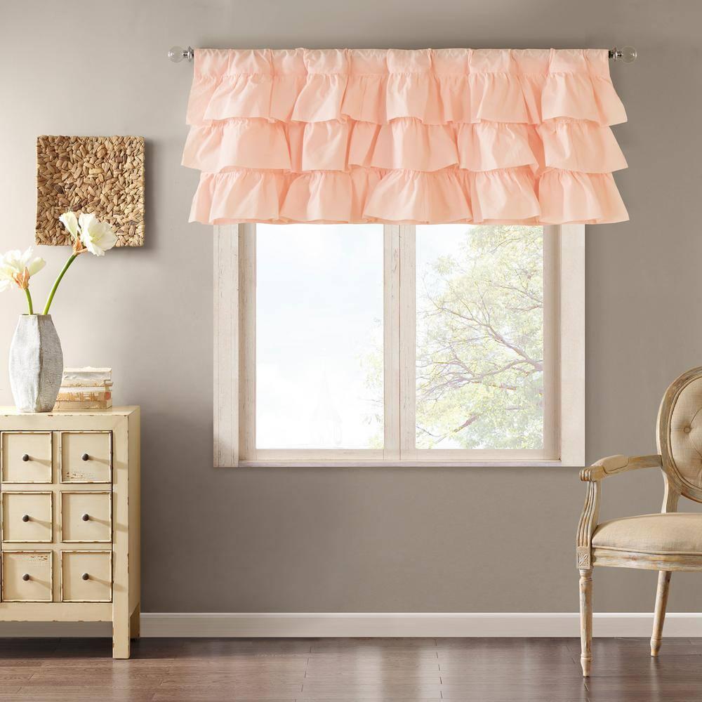 Madison Park Anna Cotton Oversized Ruffle 50" Window Valance