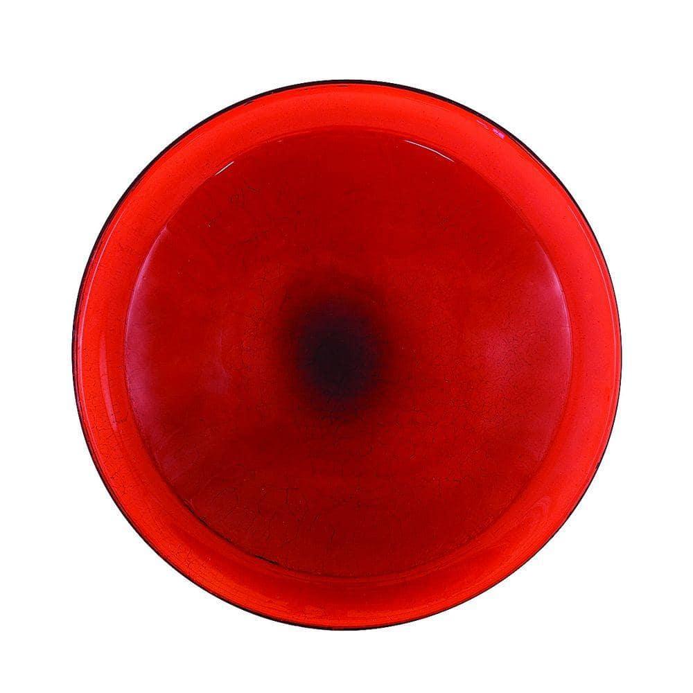 3" Reflective Crackle Glass Birdbath Bowl Red - Achla Designs