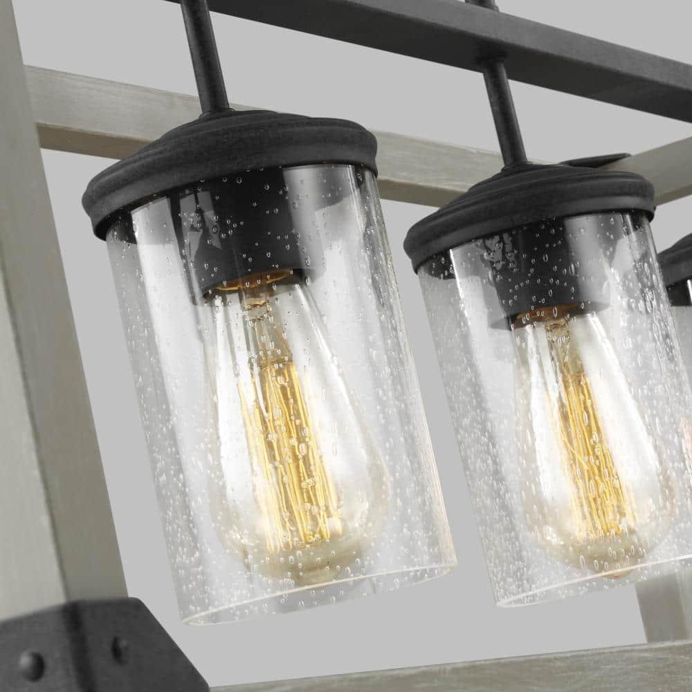 Dunning Driftwood Gray Steel 4-Light Island Chandelier