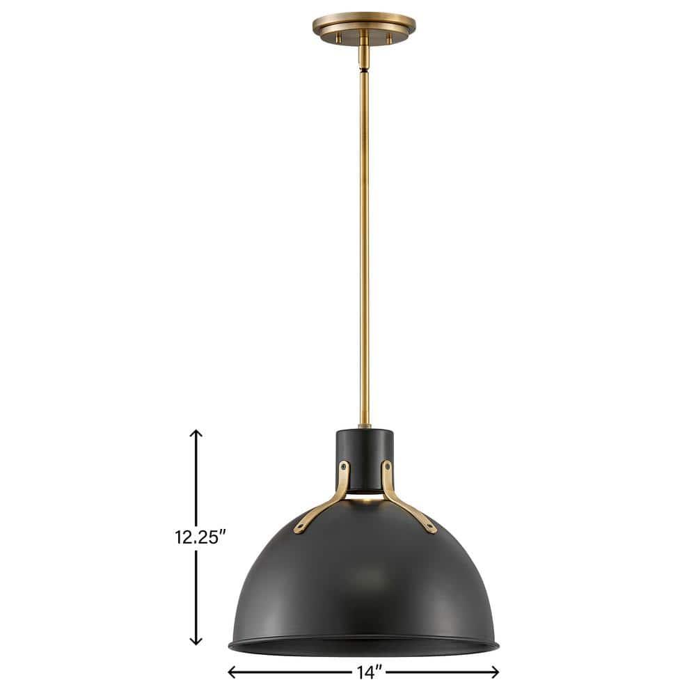 Satin Black 14" Bowl LED Pendant with Adjustable Height