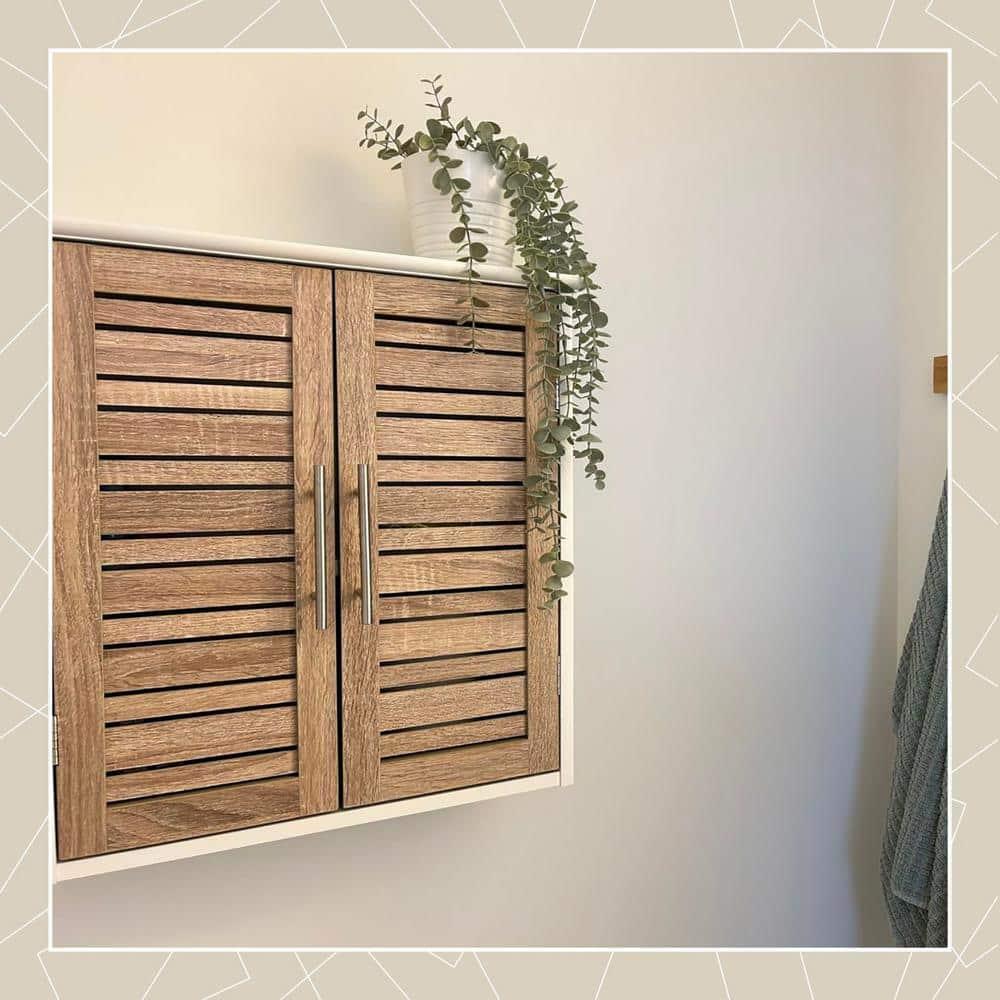 Evideco Stockholm 20.5" W x 21.7" H x 8.7 D Wall Mounted Bathroom Cabinet Oak Color & Reviews | Wayfair