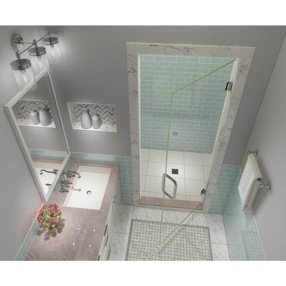 Aston Sdr997ez-33580 Kinkade Xl 80" High X 33-1/2" Wide Hinged Frameless Shower Door -