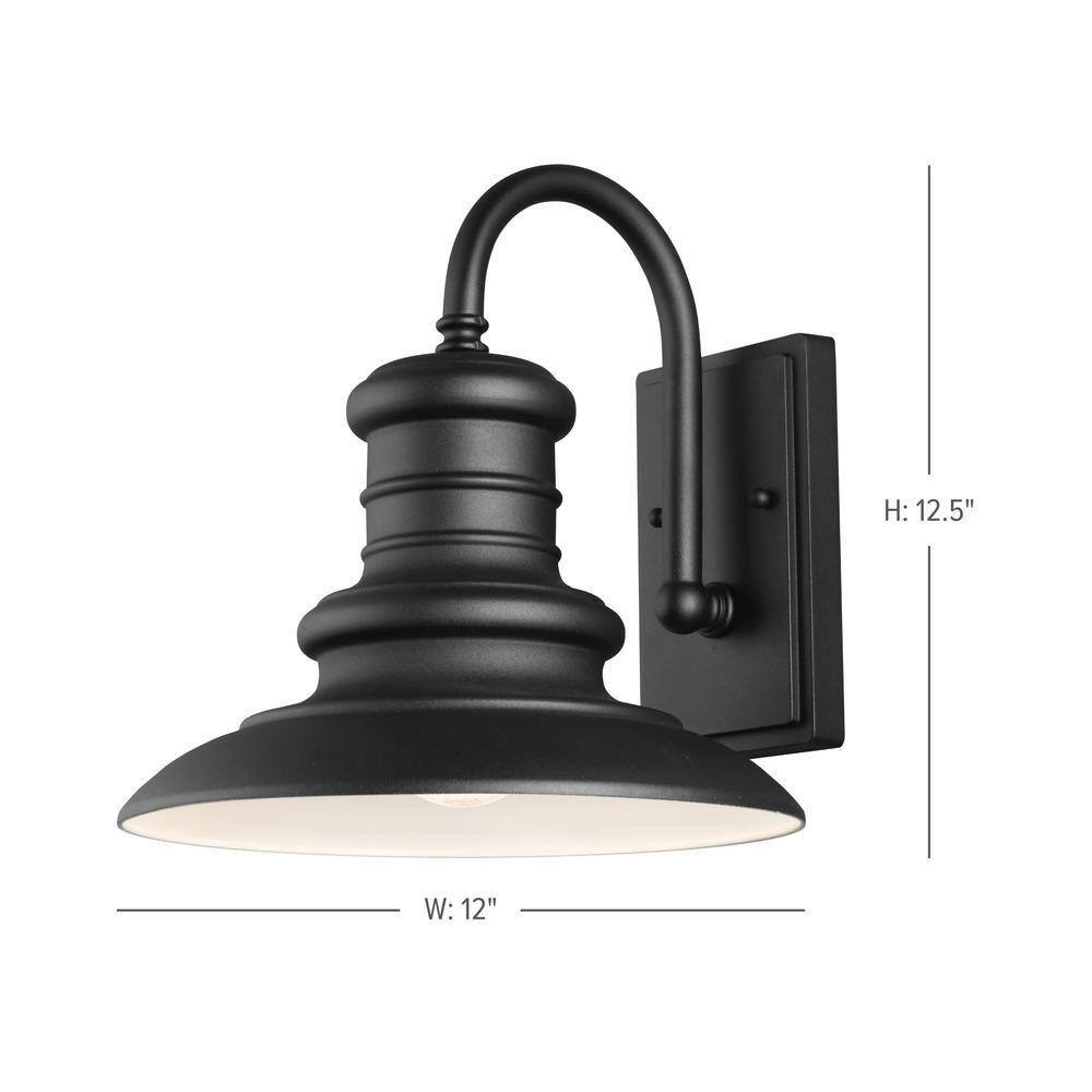 Generation Lighting Redding Station 12 1/2" High Black Outdoor Wall Light