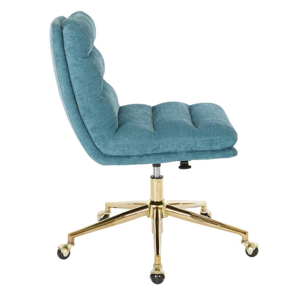 Legacy Office Chair in Sky Blue Fabric with Gold Base