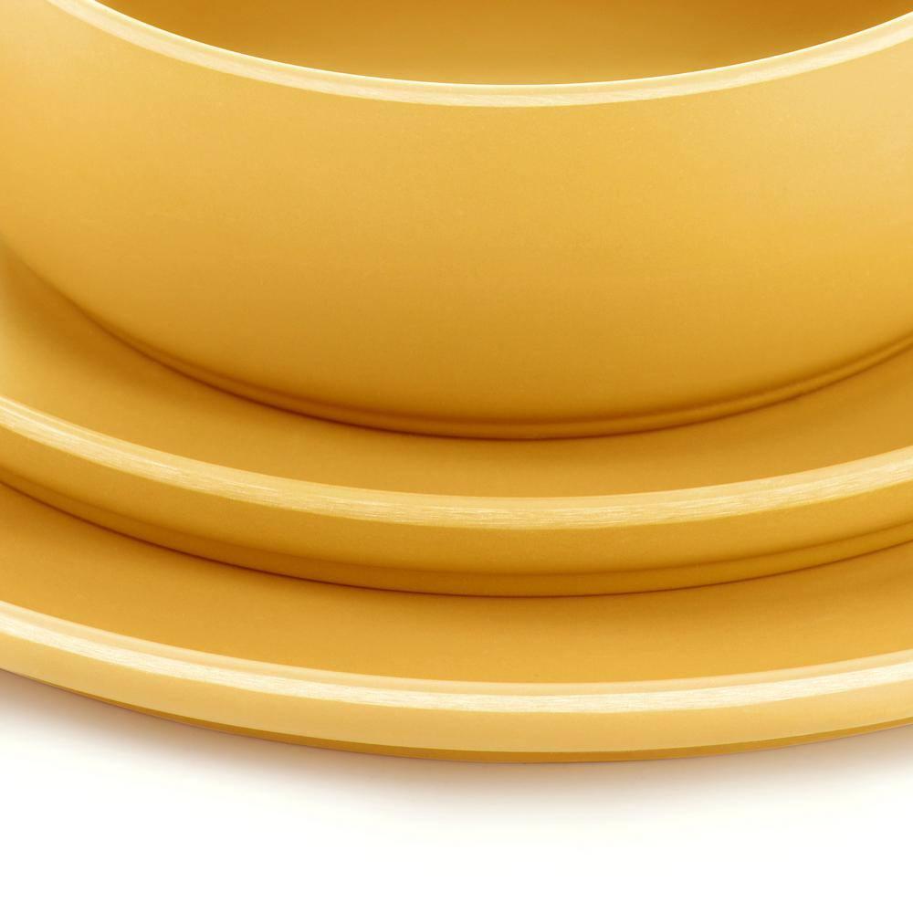Gibson Home Canyon Crest 12-Piece Stackable Matte Melamine Dinnerware Set